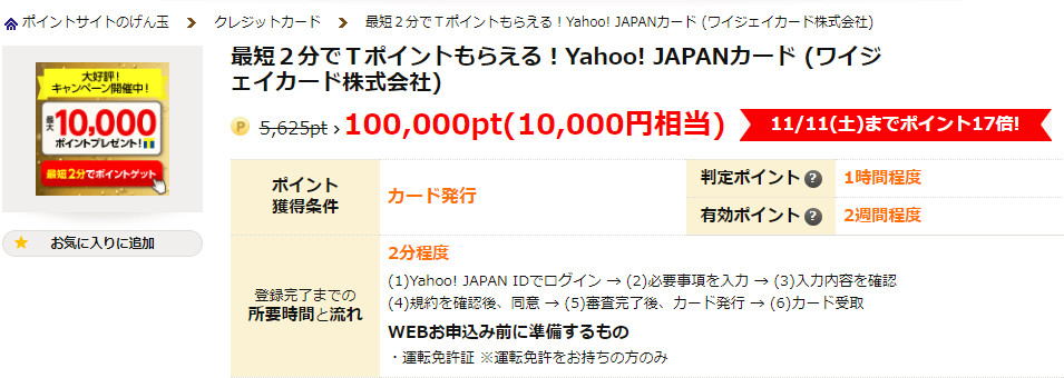 げん玉 これこそまさしく緊急案件 Yahoo Japanカード発行で一撃pt 円分のtポイント獲得案件をご紹介 時間がないので急げ Smile Travel